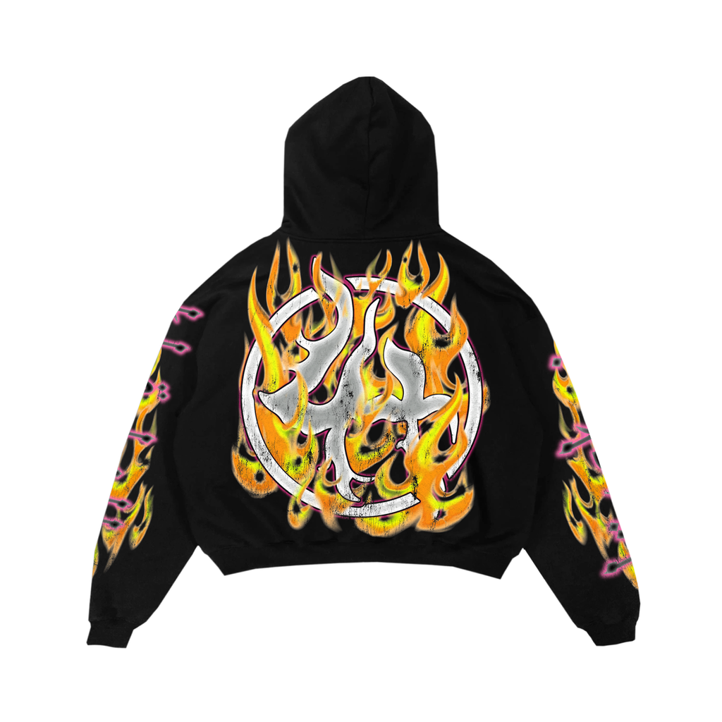 Lost Hills Hoodie - Soul Flames - Black And Yellow - LH4005