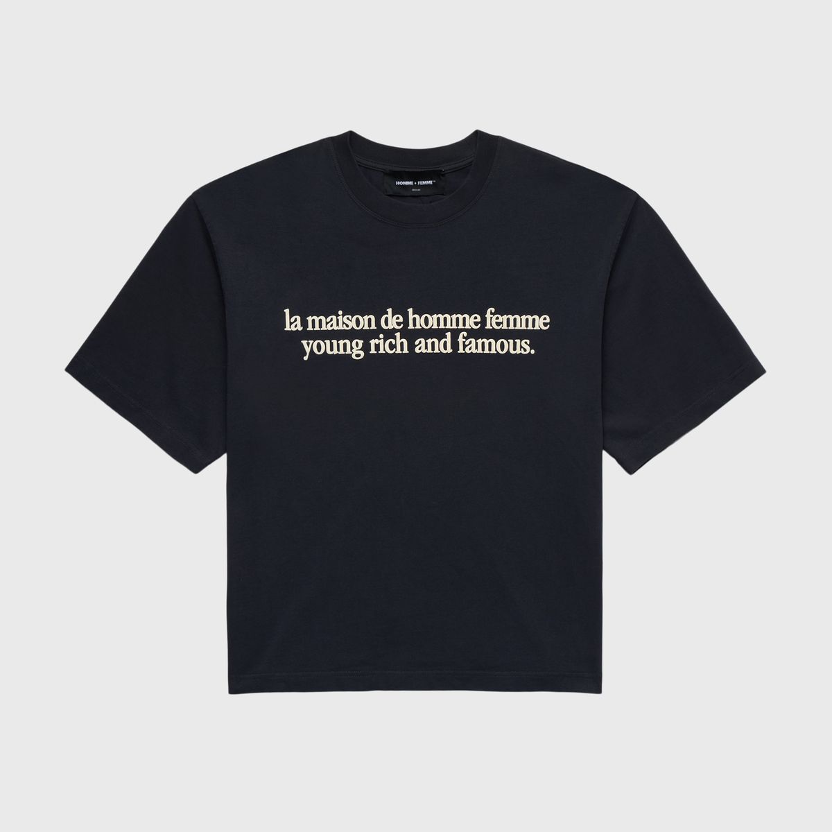 Homme+Femme T-Shirt -  Destroyed Maison Tee - Black - HFFW2024100