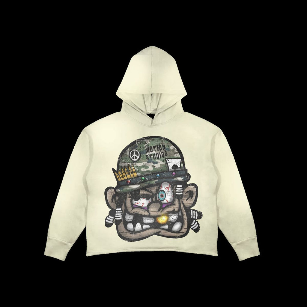 Motion Studios Hoodie - Peace Over War - Cream - MO318