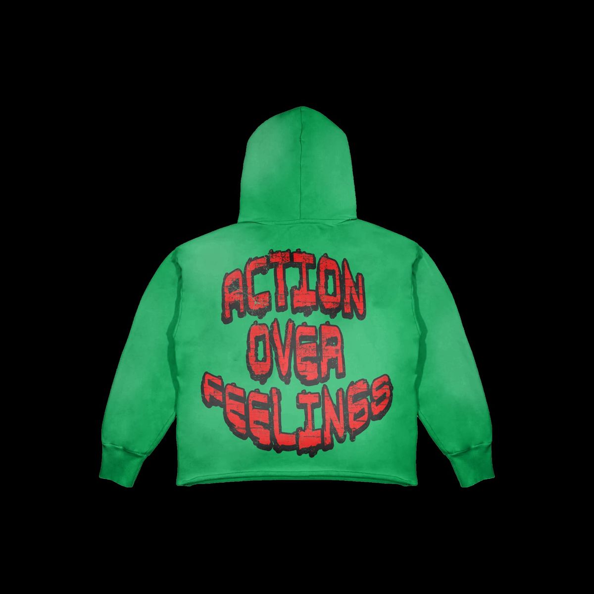 Motion Studios Hoodie - Action Over Feelings - Green - Mo304