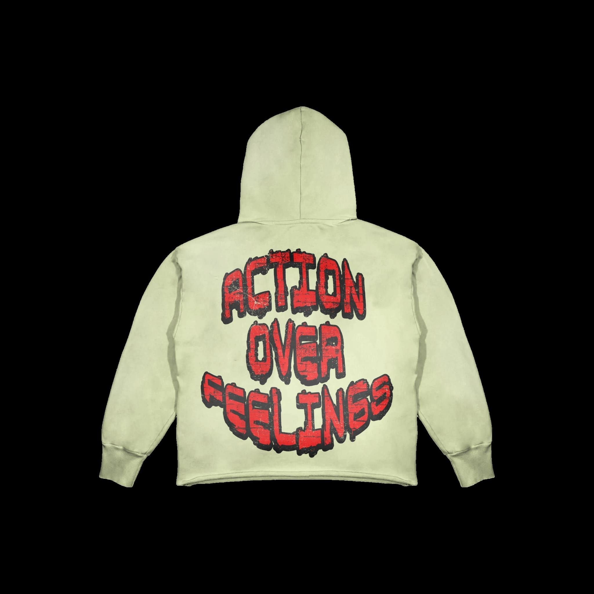 Motion Studios Hoodie - Action Over Feelings - Cream - Mo304