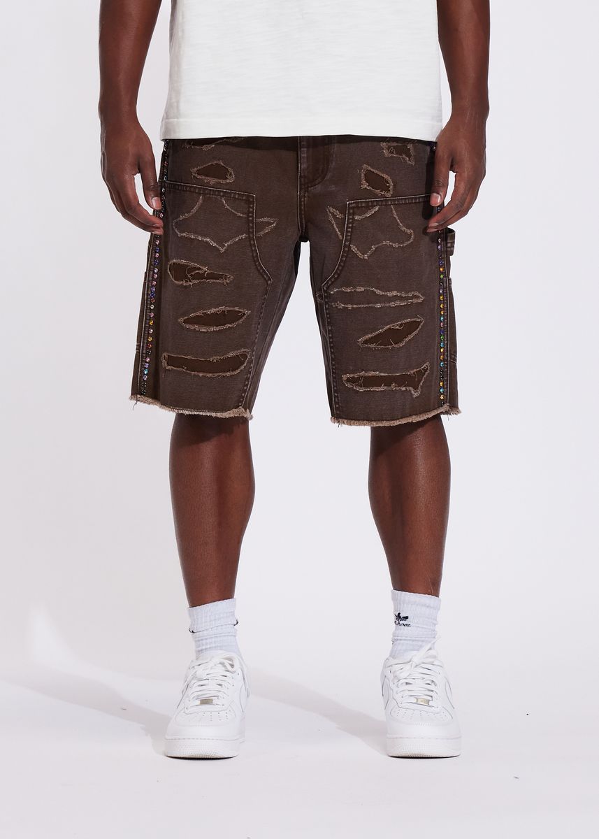 Crysp Denim Shorts - Joe Short - Washed Brown - (CRYSUM25-207)