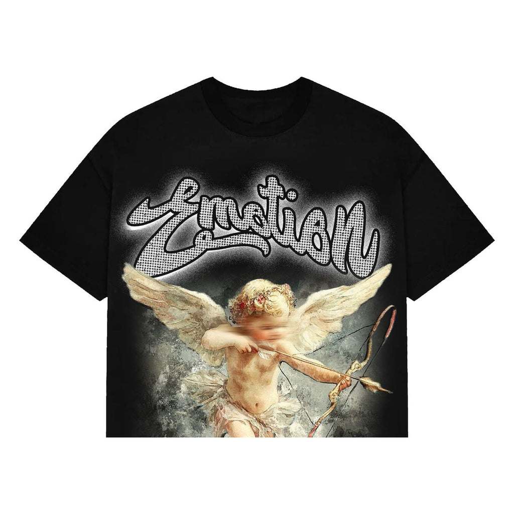 Mixed Emotion T-Shirt - Cropped Cupid - Black