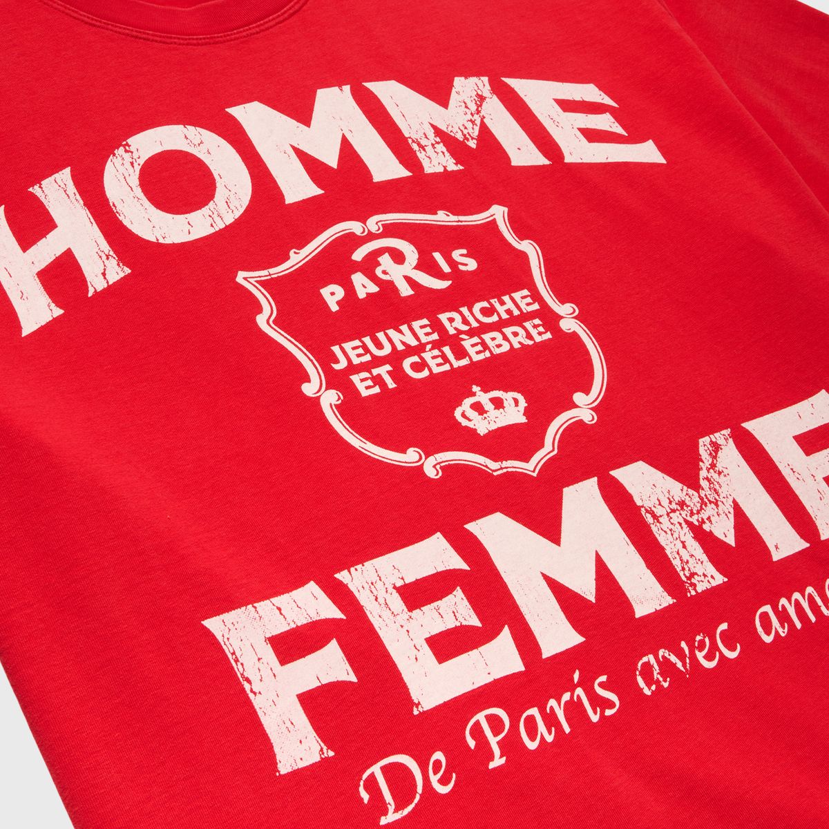 Homme+Femme T-Shirt - Amour Cropped Tee - Red - HFFW2024144