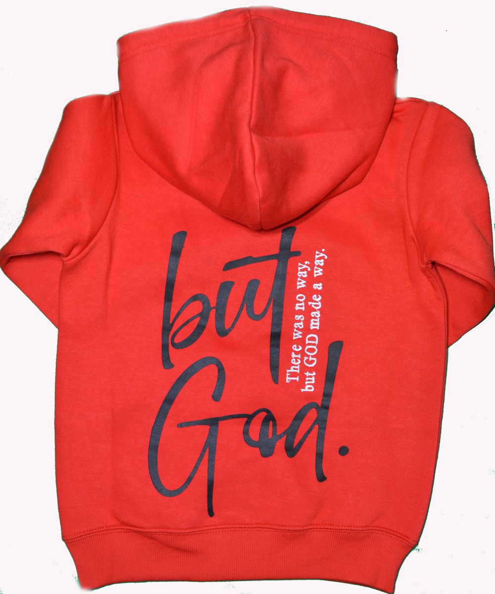 Disaster Juniors Jeans - Kids Hoodie But God - Red