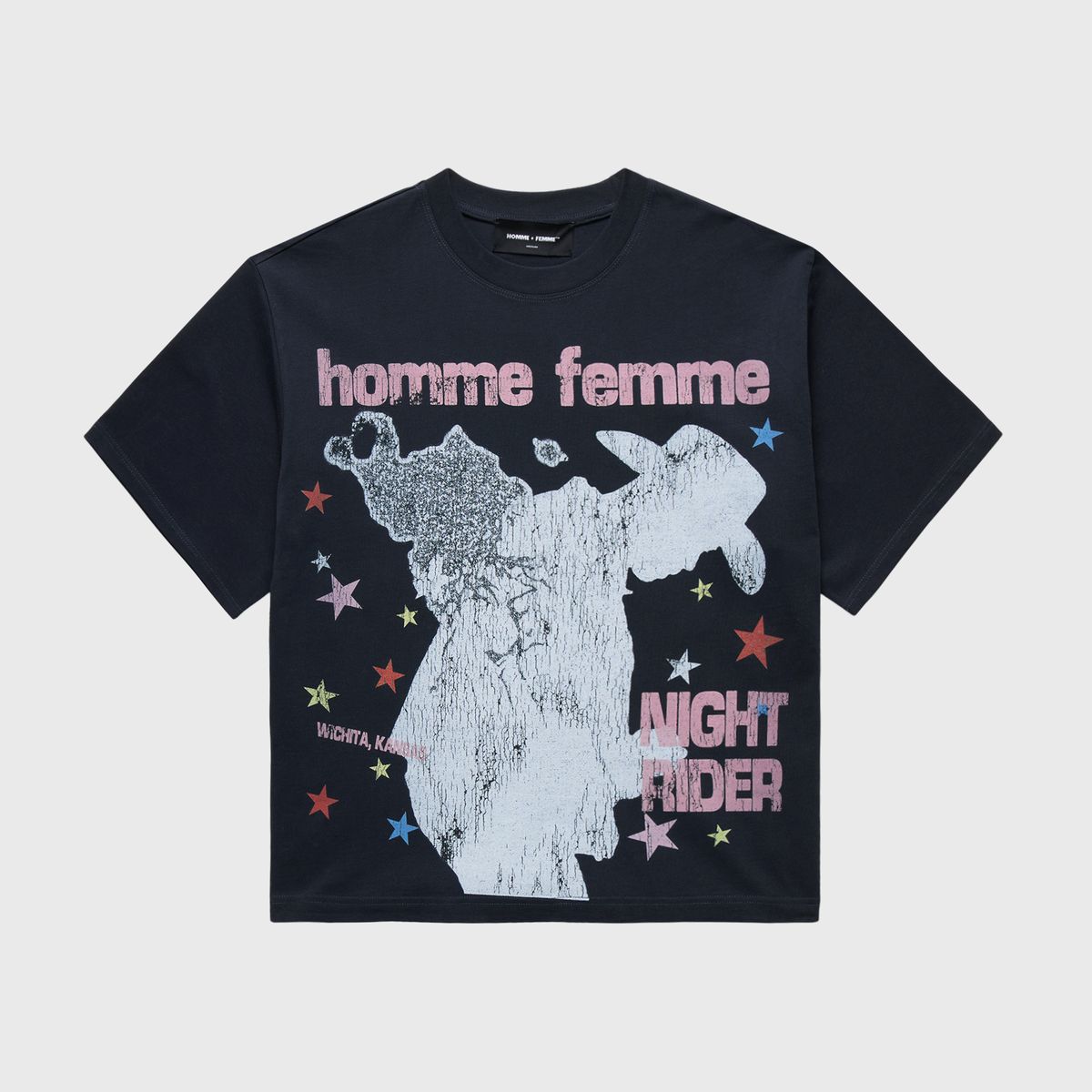 Homme+Femme T-Shirt - Night Rider Tee - Black - HFSS202570