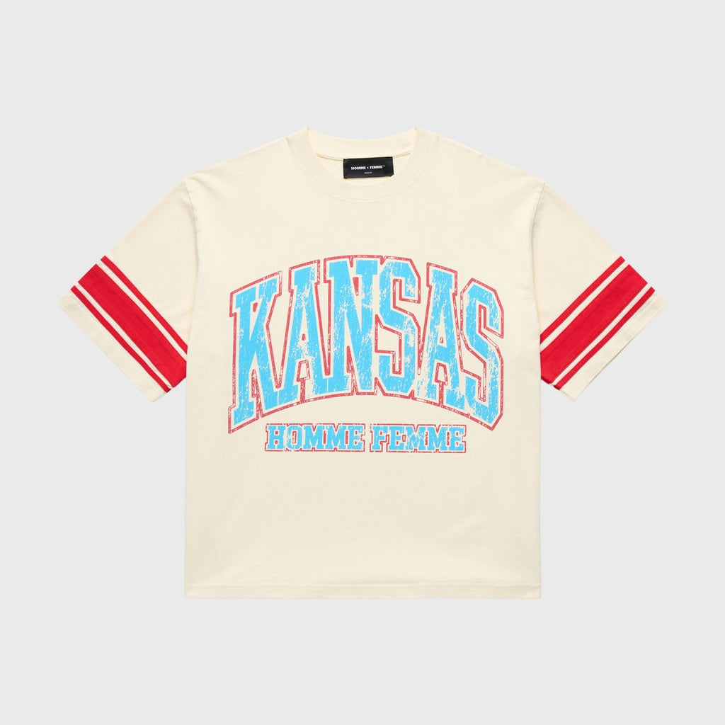 Homme+Femme T-Shirt - Kansas Cropped Tee - Off White - HFSS202528
