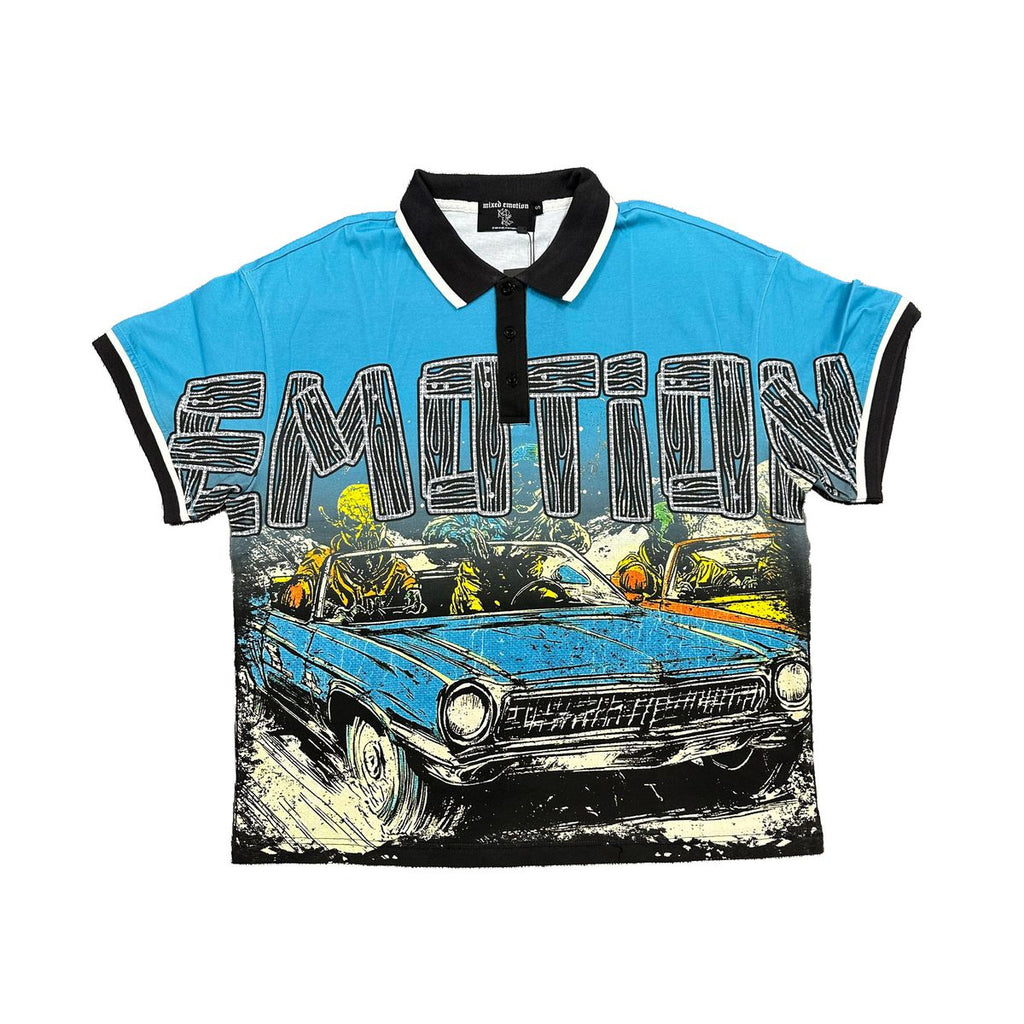 Mixed Emotion T-Shirt - Road Rage Button up - Blue