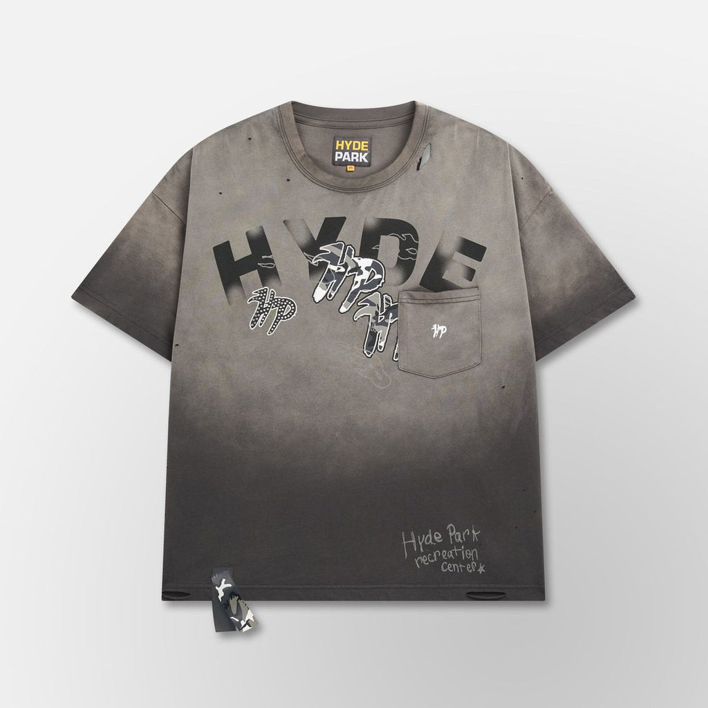 Hyde Park T-Shirt - Split Pocket Tee - Grey