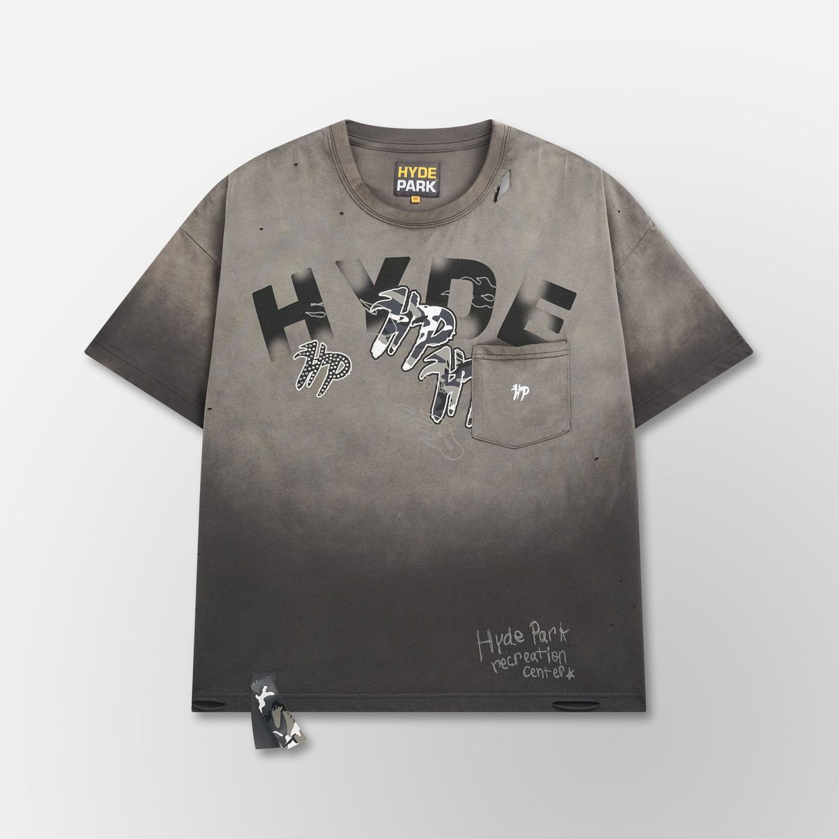 Hyde Park T-Shirt - Split Pocket Tee - Grey