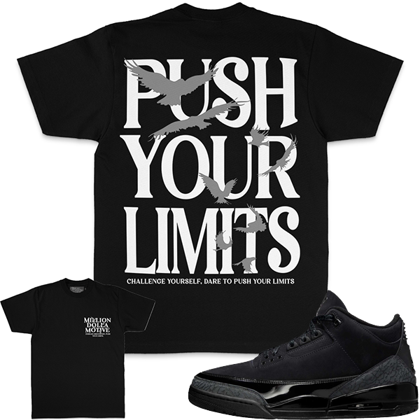 Motive Denim T-Shirt - Push Your Limits - Black