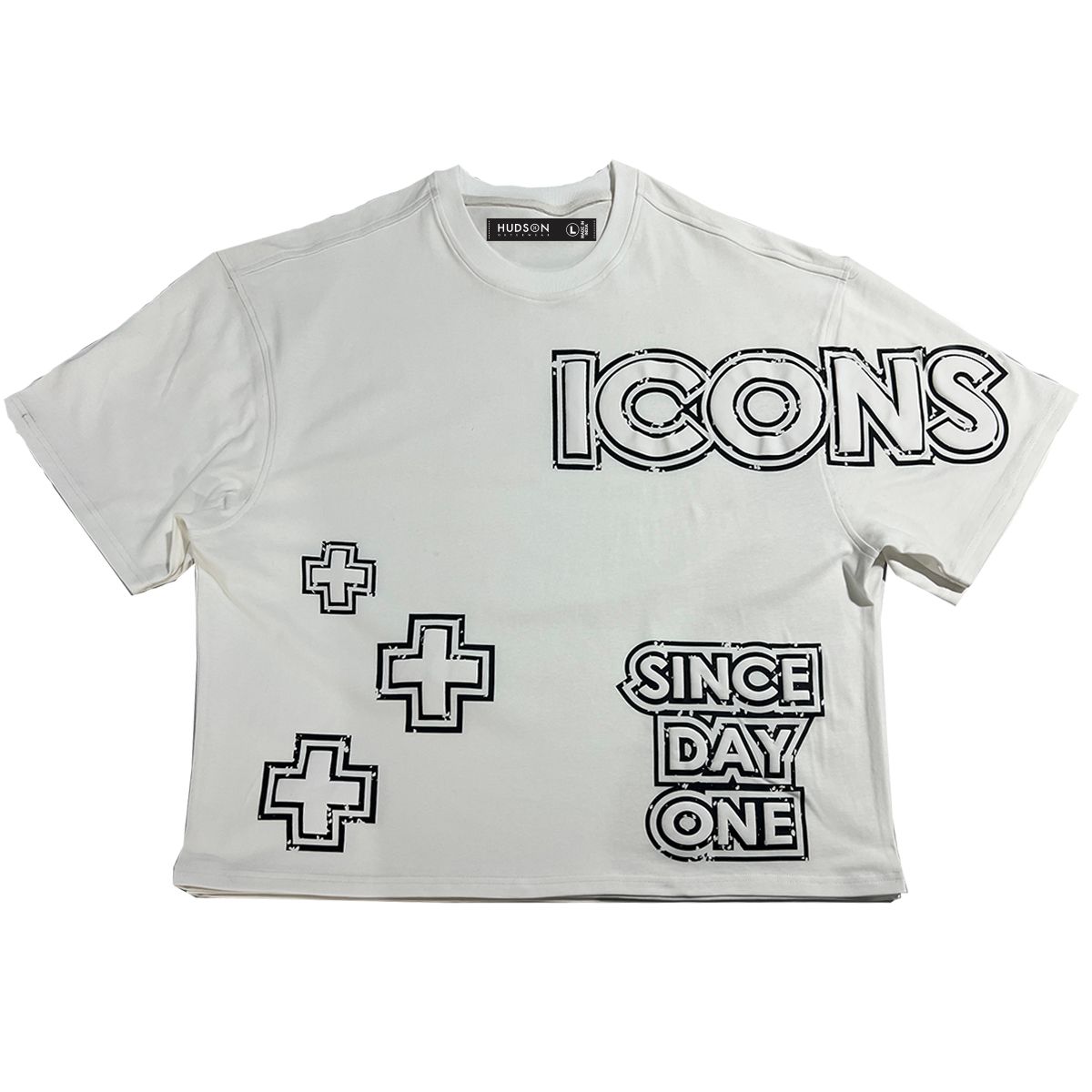 Hudson T-Shirt - +Icons Day 1 Tee - White-Black - 587