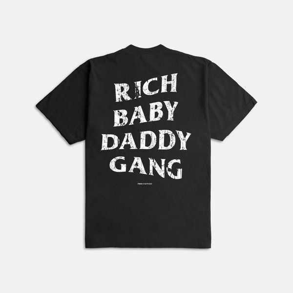 Outrank T-Shirt - Rich Baby Daddy Gang - White Ink