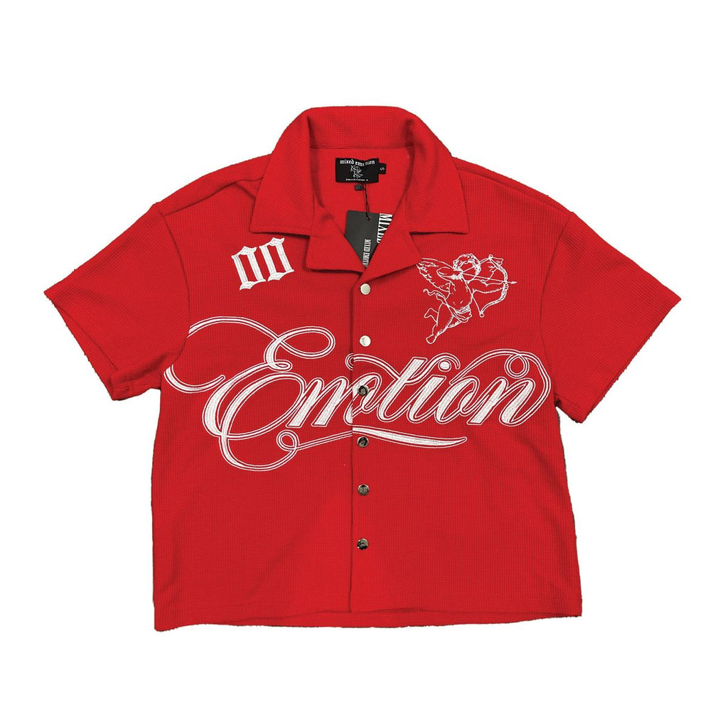 Mixed Emotion T-Shirt - Signature Button Up - Red