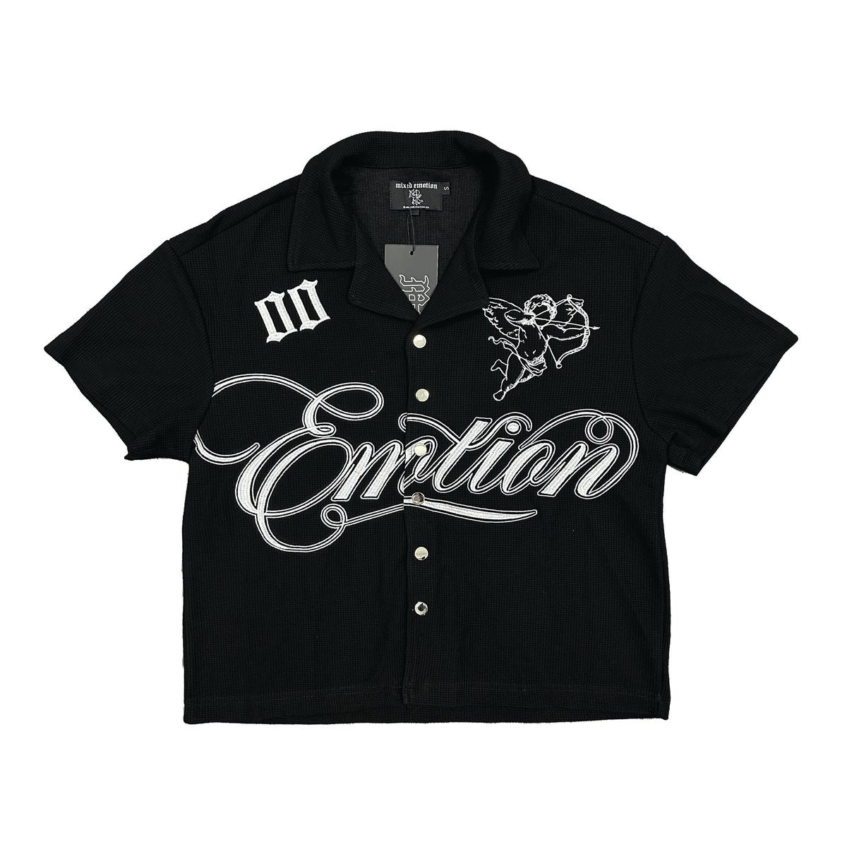Mixed Emotion T-Shirt -  Signature Button Up - Black