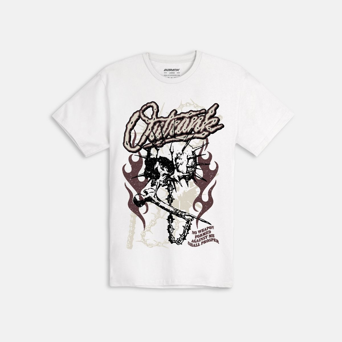 Outrank T-Shirt - No Weapon Formed - White - OR3463WT