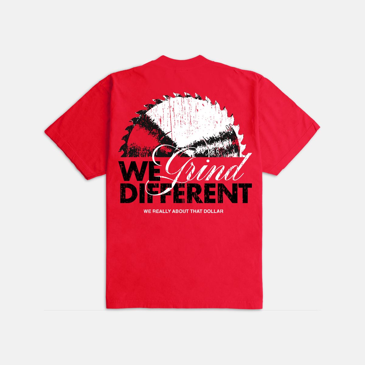 Outrank T-Shirt - Grind Different Ultra Heavyweight - Red - OR3474WPT