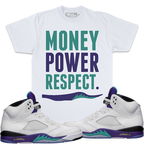 Million Dolla Motive T-Shirt - Money Power Respect - White - 0605