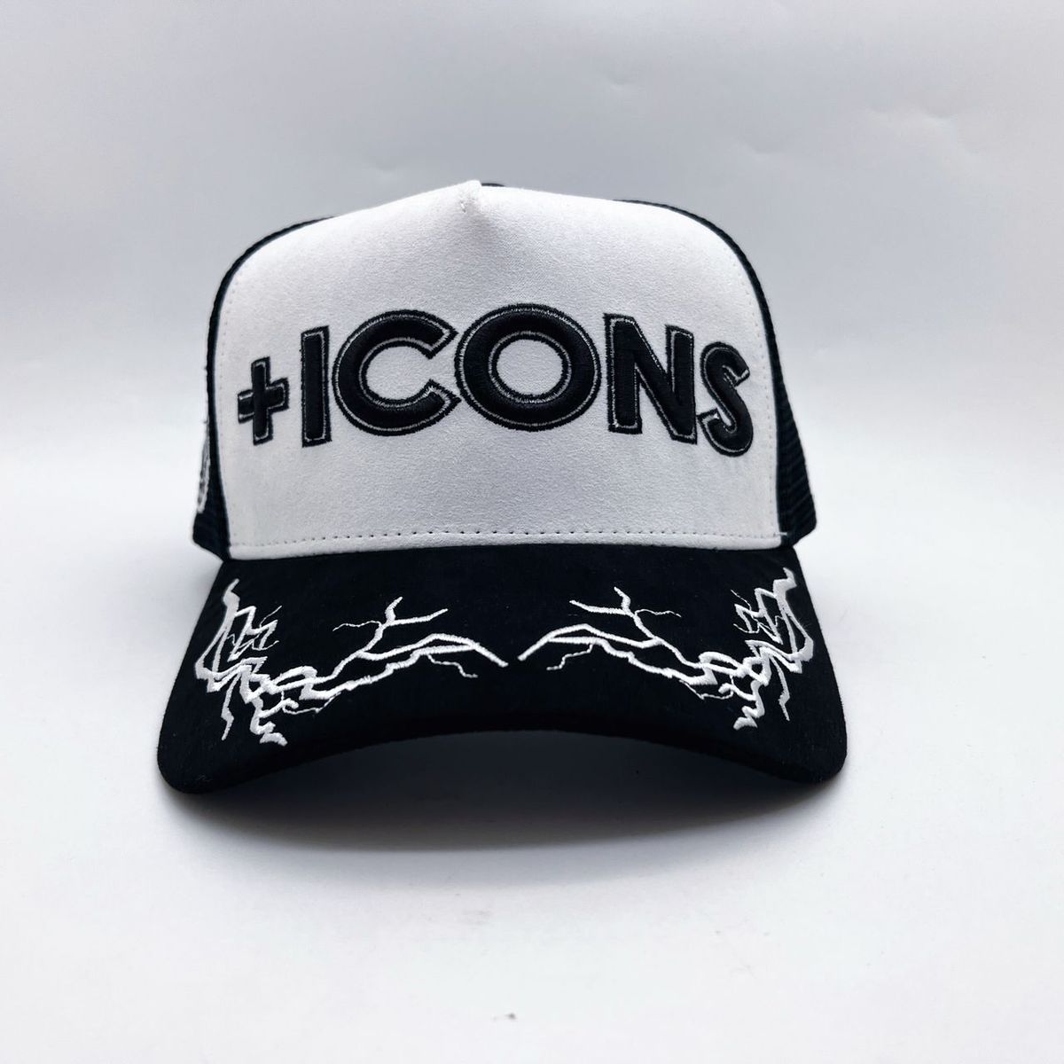 Hudson Hat - +Icons Suede Trucker Hat  - White-Black