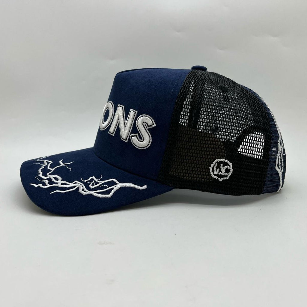 Hudson Hat - +Icons Suede Trucker Hat  - Blue - CD0277