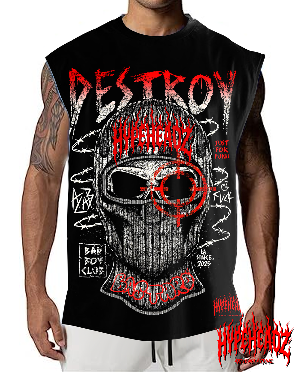 Hypeheadz Tank Top - Destroy Cutoff - Black - H202518