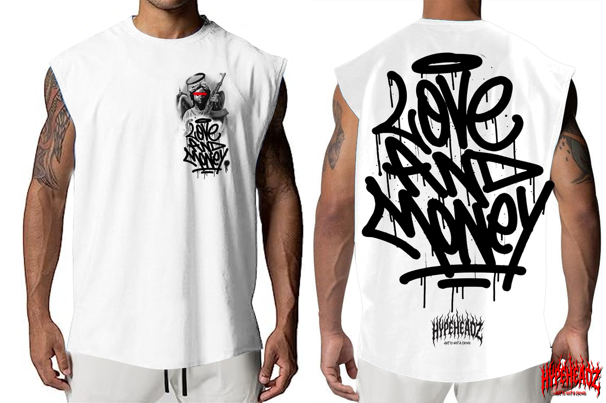 Hypeheadz Tank Top - Love And Money - Cutoff - White - H202510