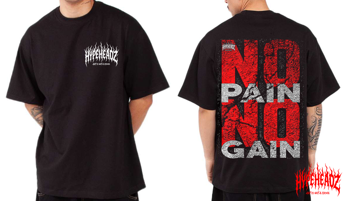Hypeheadz T-Shirt - No Pain - Black - H202543