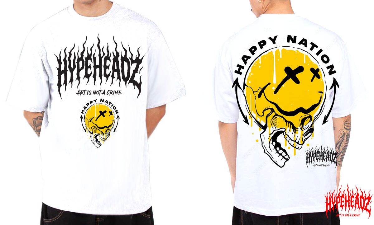 Hypeheadz T-Shirt - Happy Face - White - H202533
