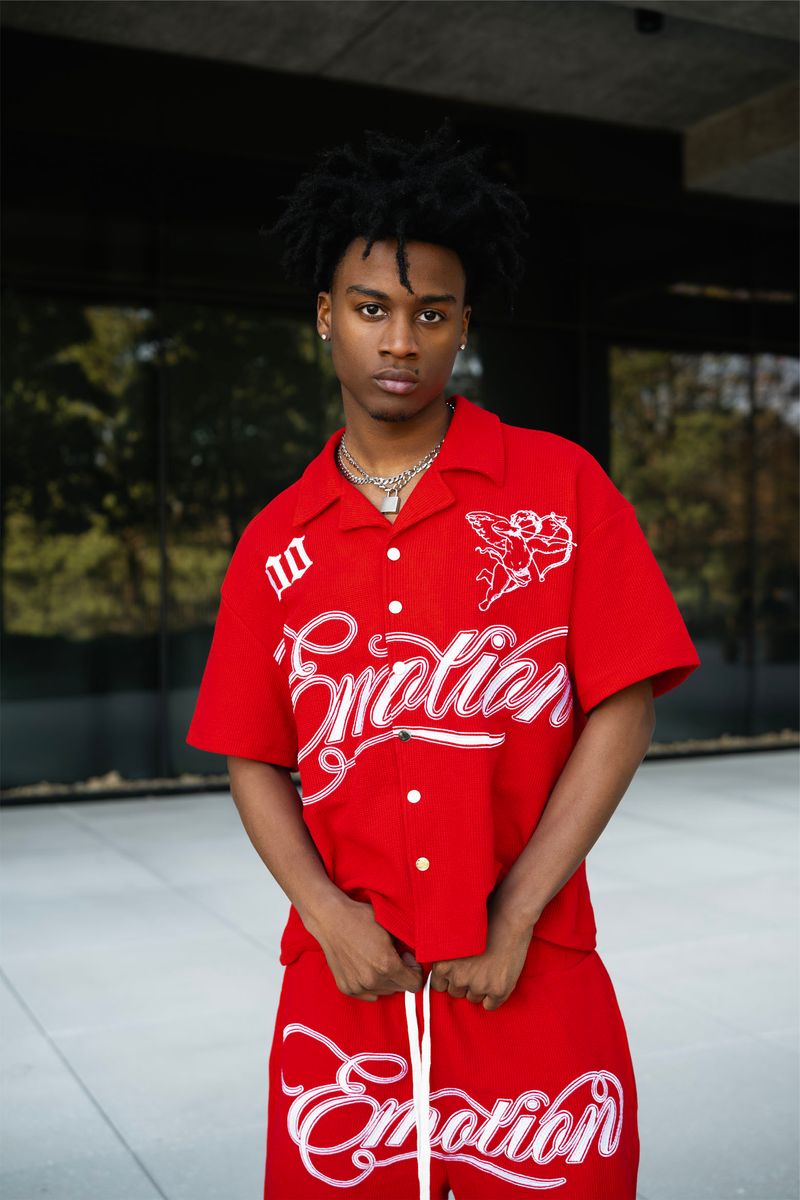 Mixed Emotion T-Shirt - Signature Button Up - Red