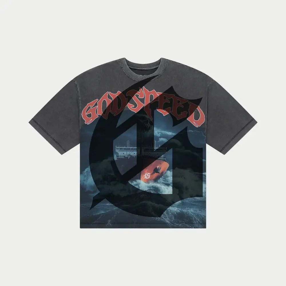 Godspeed T-Shirt - Sick Sea - Black Wash