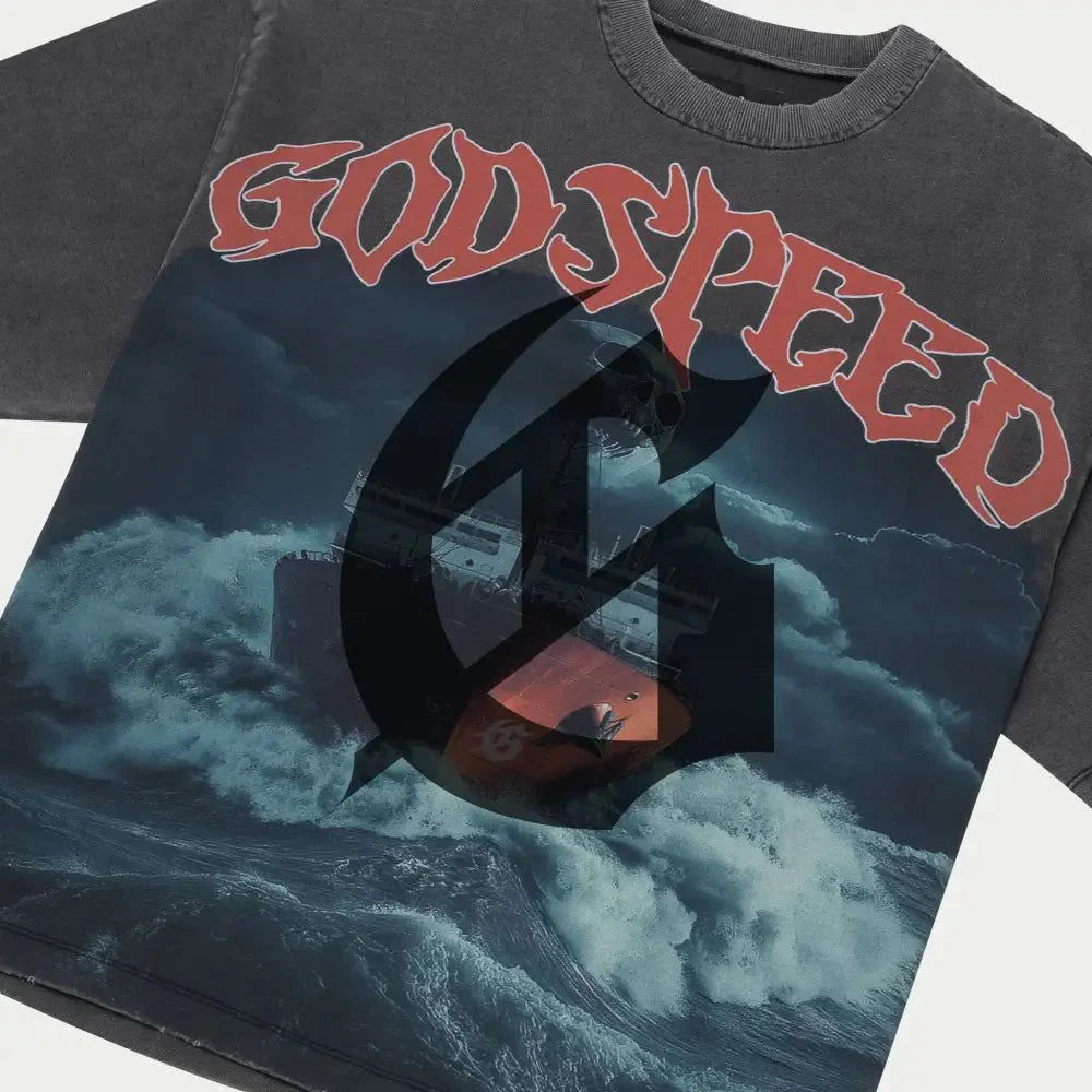 Godspeed T-Shirt - Sick Sea - Black Wash