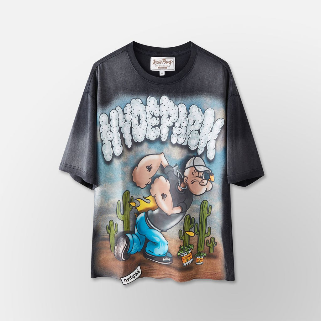Hyde Park T-Shirt - Puffing Spinach Tee - Black