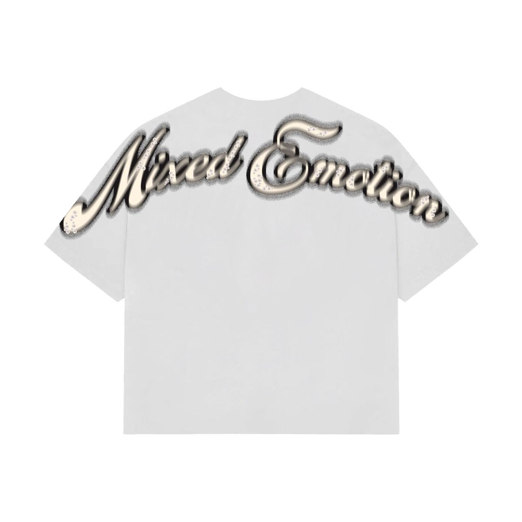 Mixed Emotion T-Shirt - Pearl Cropped - White