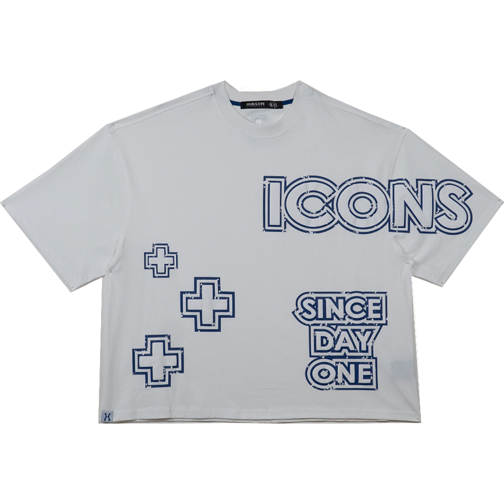 Hudson T-Shirt - +Icons Day 1 Tee - White-Blue - 587