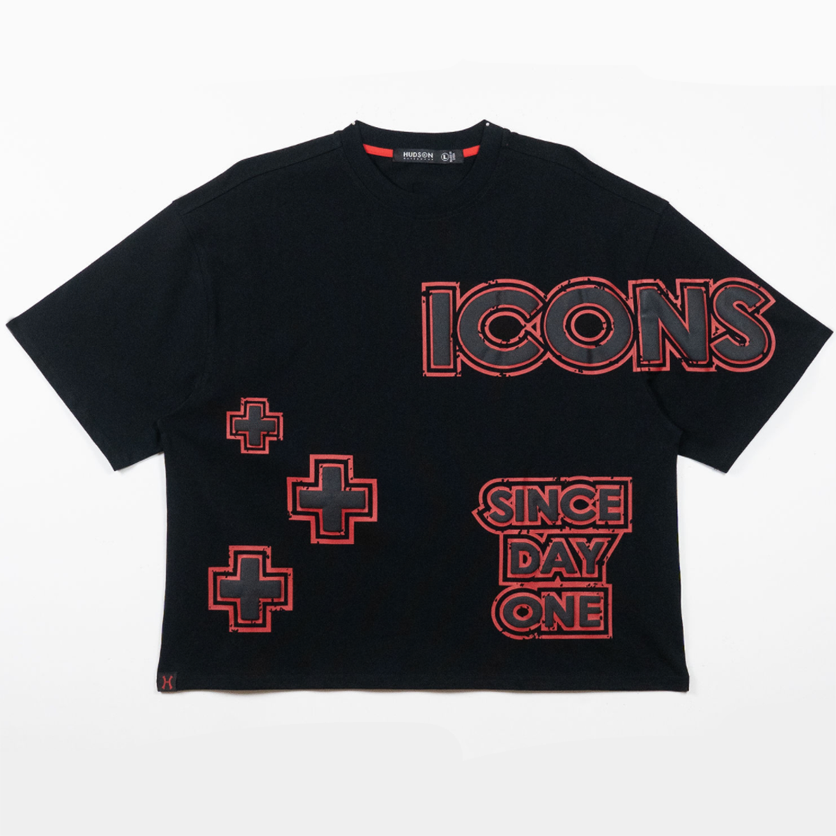Hudson T-Shirt - +Icons Day 1 Tee - Black-Red - 587
