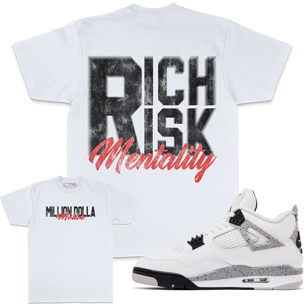 Million Dolla Motive T-Shirt - Rich Risk Mentality - White - 0605
