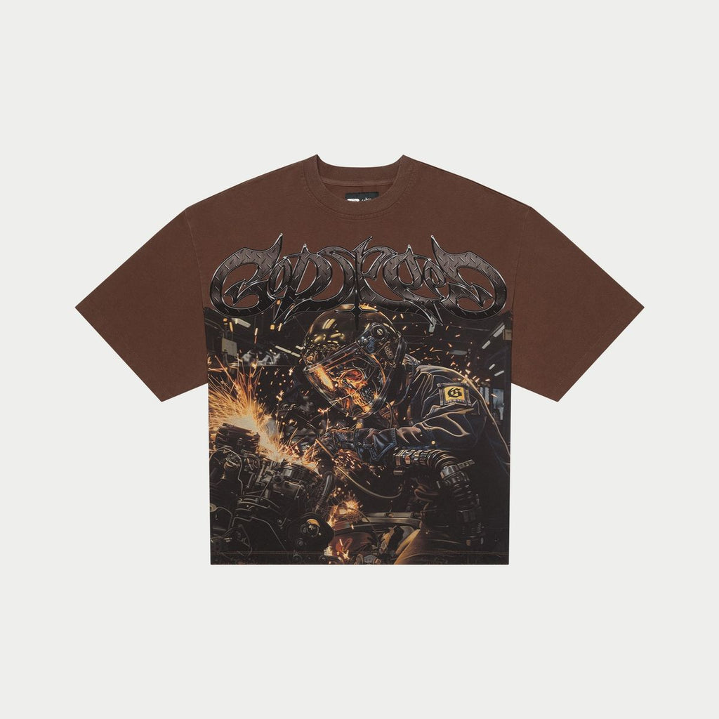 Godspeed T-Shirt - Steel Sharpens Steel - Brown Wash
