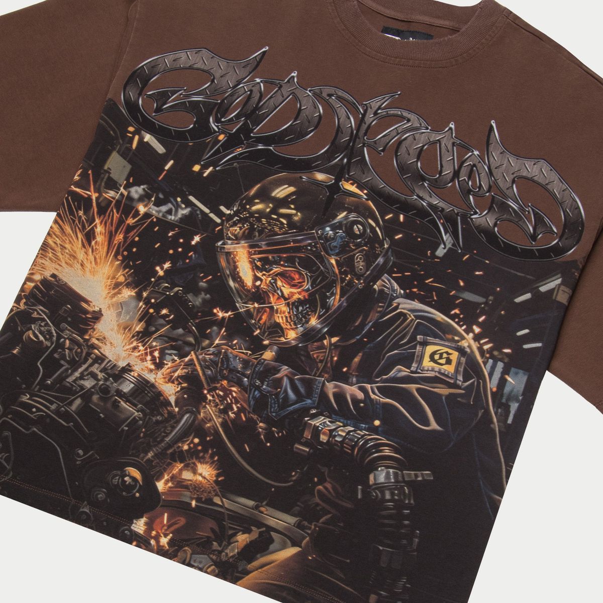 Godspeed T-Shirt - Steel Sharpens Steel - Brown Wash