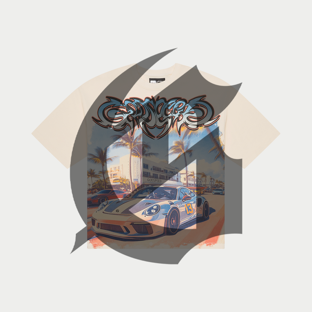 Godspeed T-Shirt - Car Meet Miami - Bone