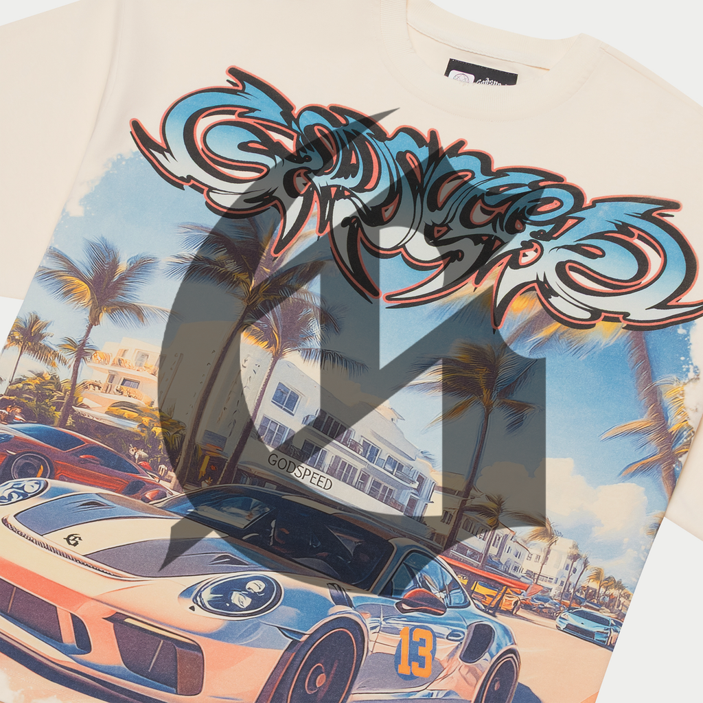 Godspeed T-Shirt - Car Meet Miami - Bone