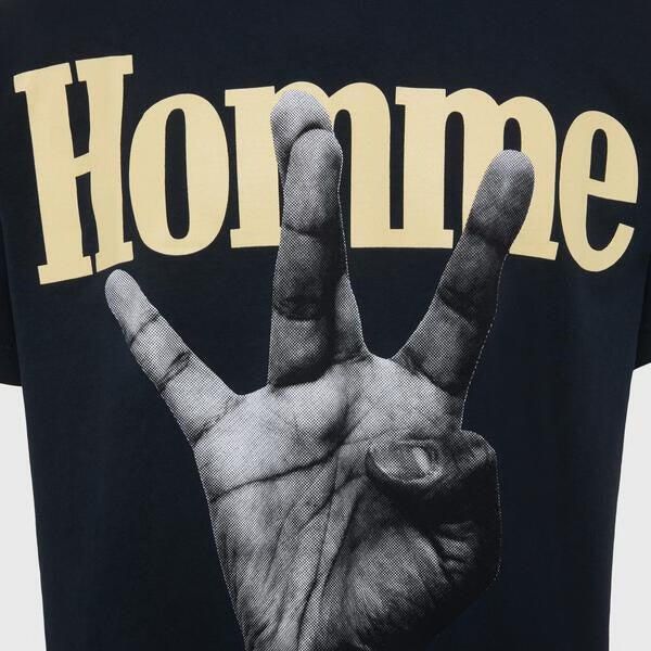 Homme+Femme T-Shirt - Twisted Fingers Tee - Black with Cream - ATONCE2311