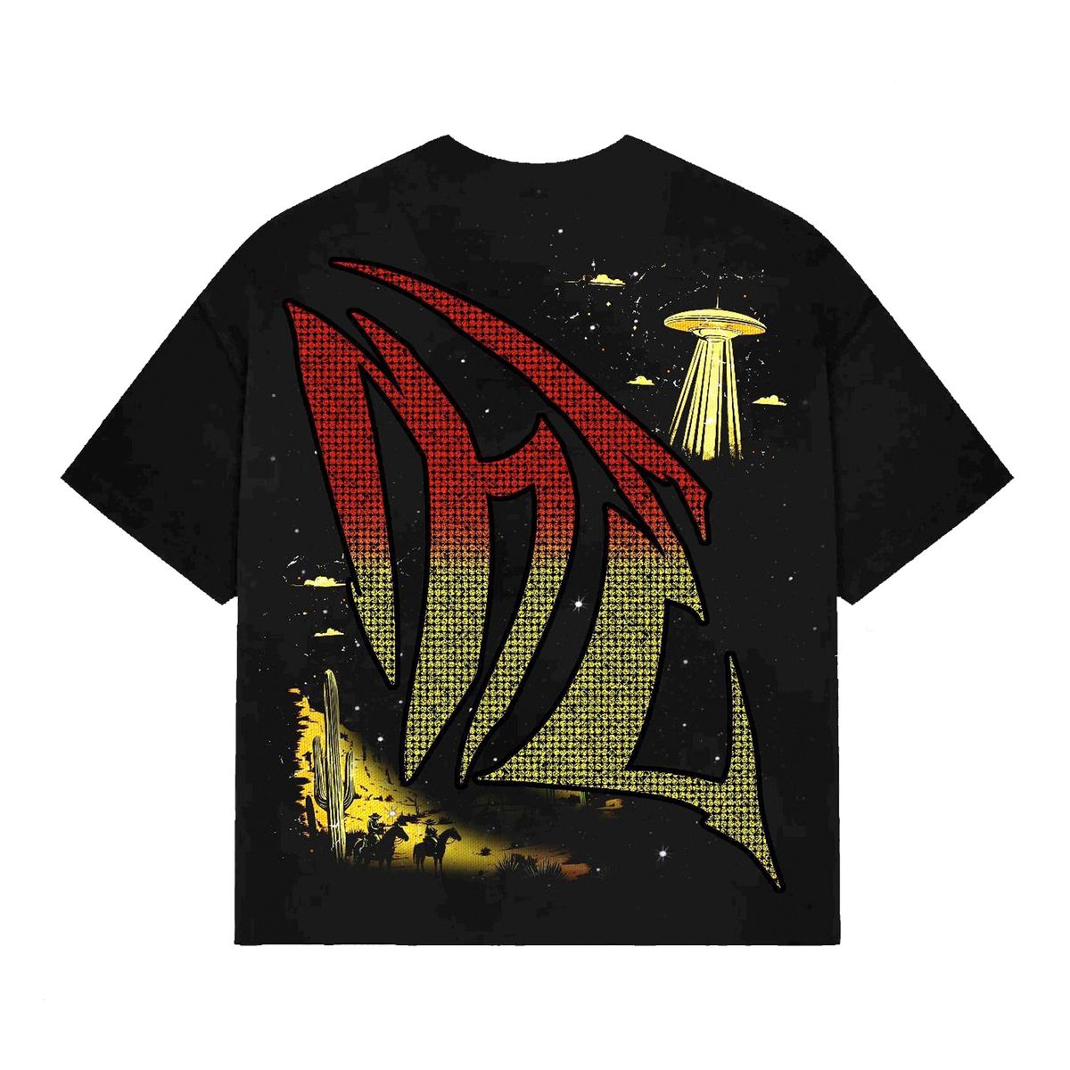 Mixed Emotion T-Shirt - Ranger Rhinestone Tee - Black