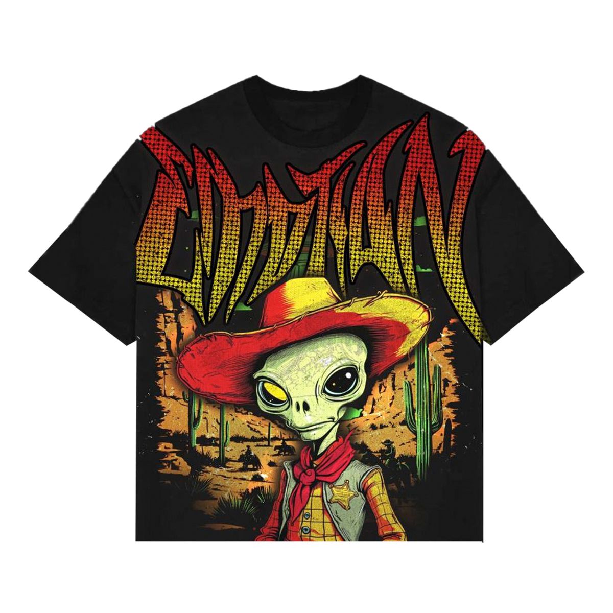 Mixed Emotion T-Shirt - Ranger Rhinestone Tee - Black