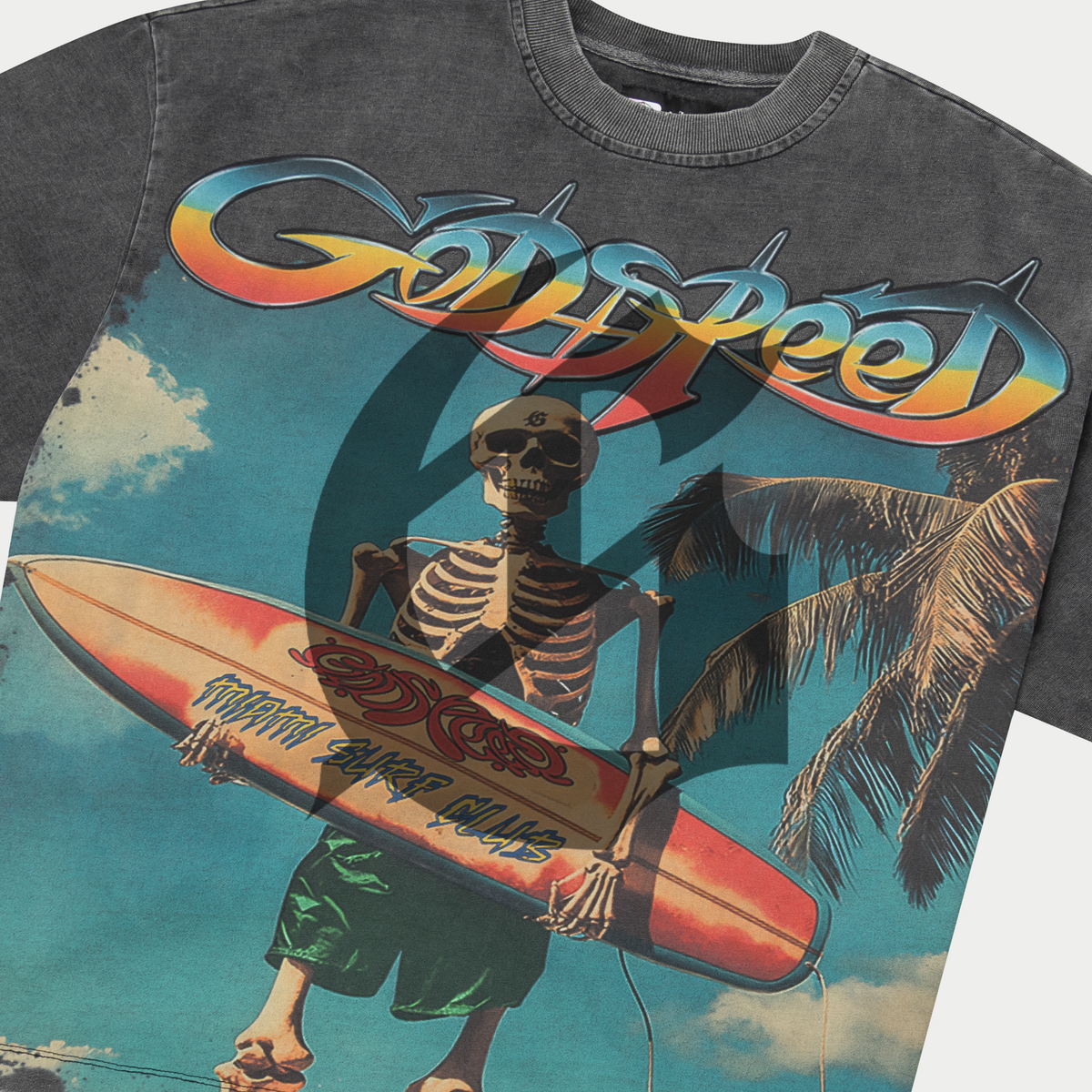 Godspeed T-Shirt - Miami Surf Club - Grey Wash