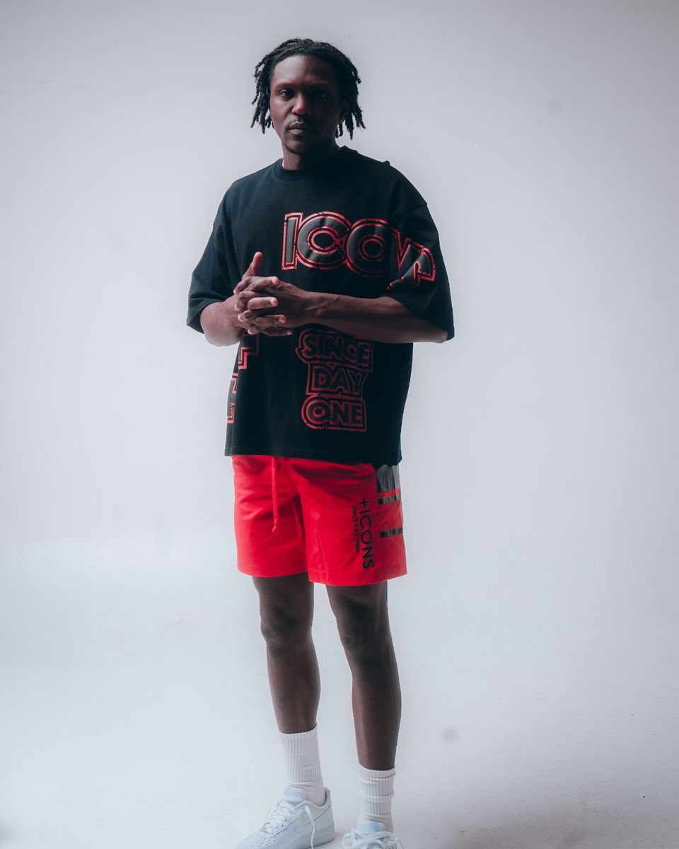 Hudson T-Shirt - +Icons Day 1 Tee - Black-Red - 587