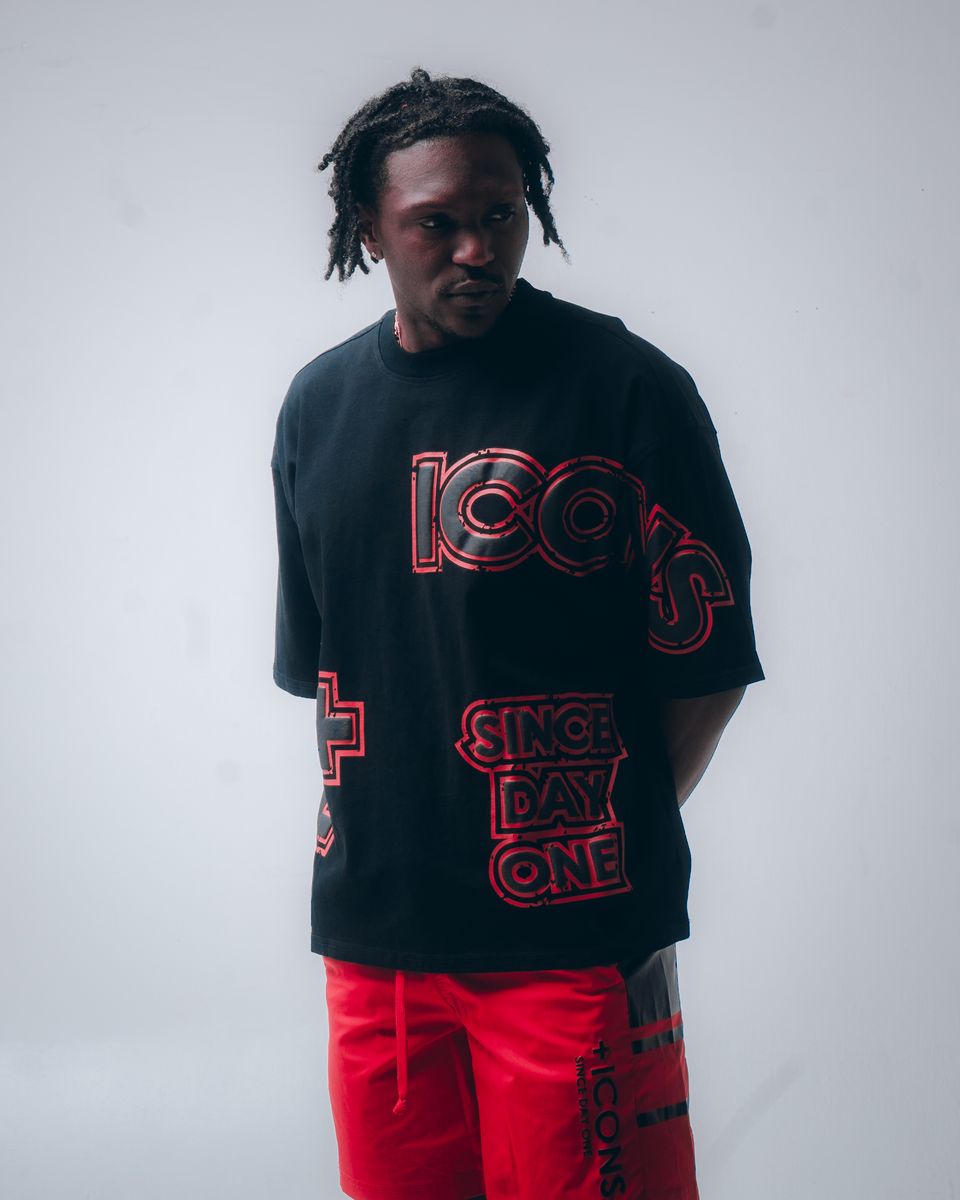 Hudson T-Shirt - +Icons Day 1 Tee - Black-Red - 587