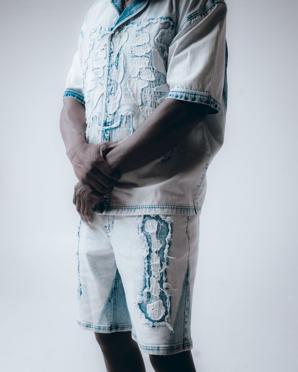 Hudson Outerwear - Shorts - Bones Woven - Blue Denim