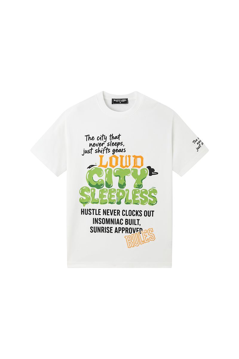 Black Label T-Shirt - Sleepless - White - BL-2012-W