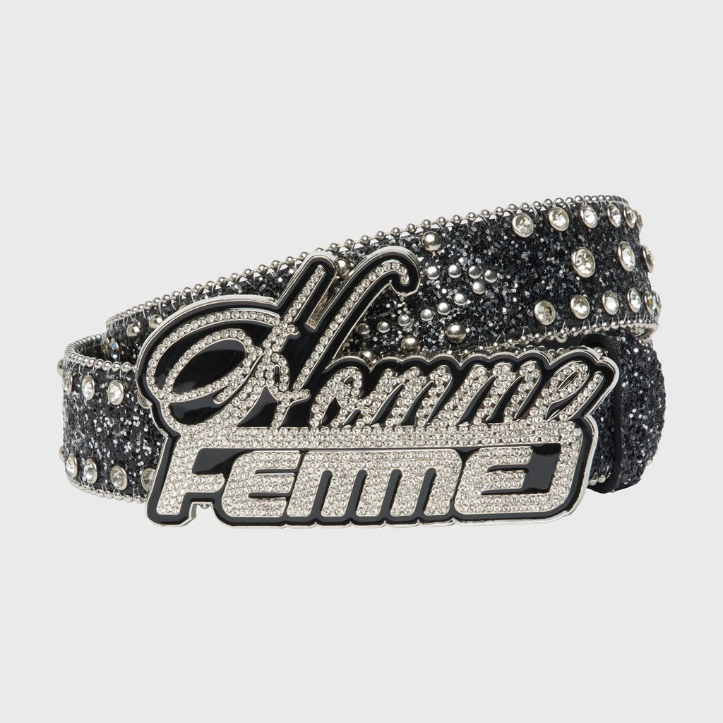 Homme+Femme Belt - Signature Encrusted - Black - HFSS2025300