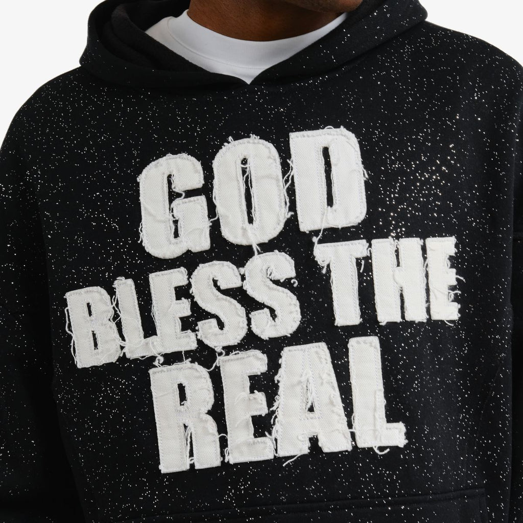 Copper Rivet Hoodie - God Bless The Real - Black - 53J13-BK-YYE6